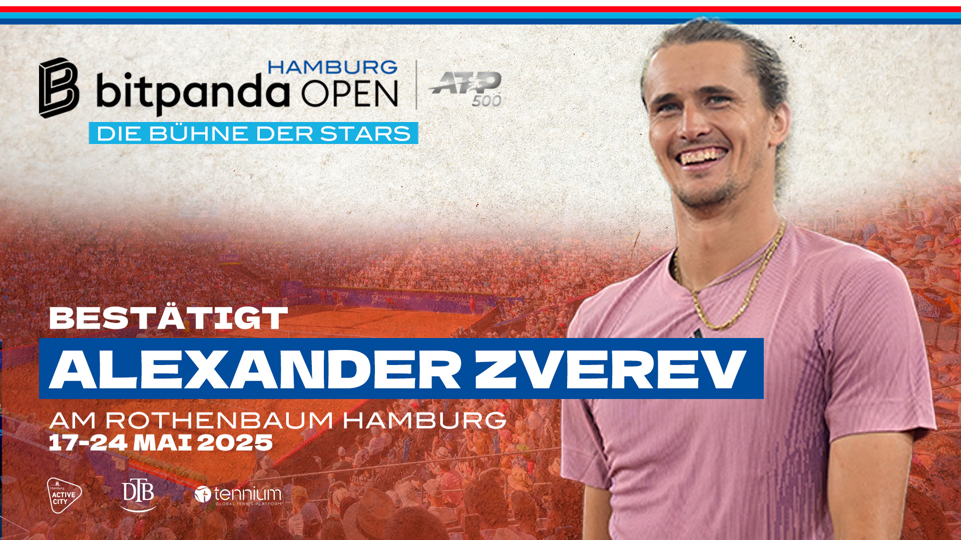 Zverev kommt nach Hause und spielt auch 2025 die Bitpanda Hamburg Open
